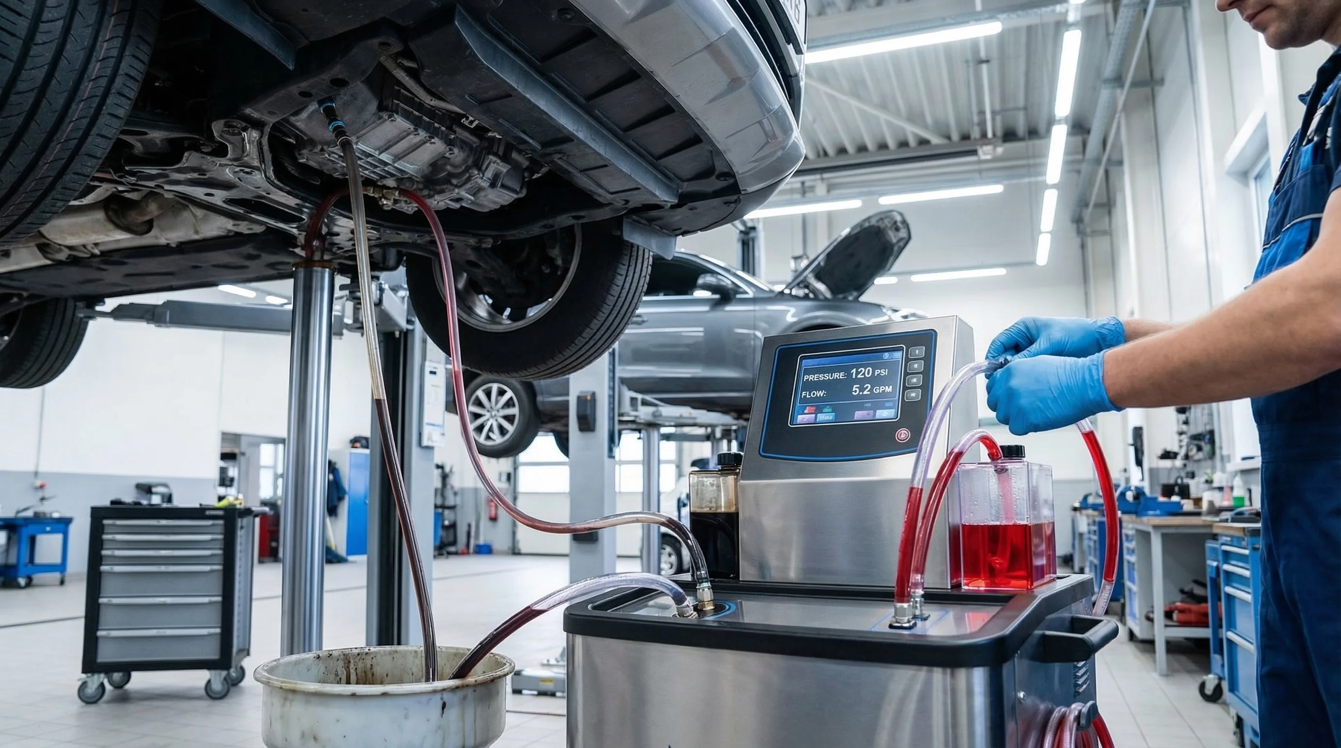 Automatikgetriebespülung in der KFZ Werkstatt Kirchberg